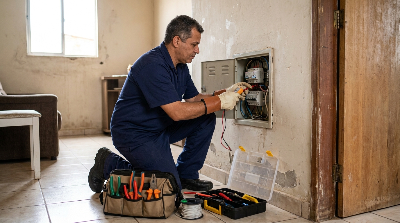 Eletricista com ferramentas em Mogi das Cruzes‑SP