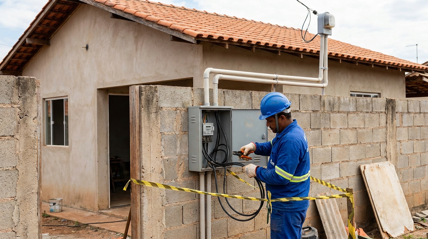 Eletricista instalando padrao de energia em Mogi das Cruzes‑SP
