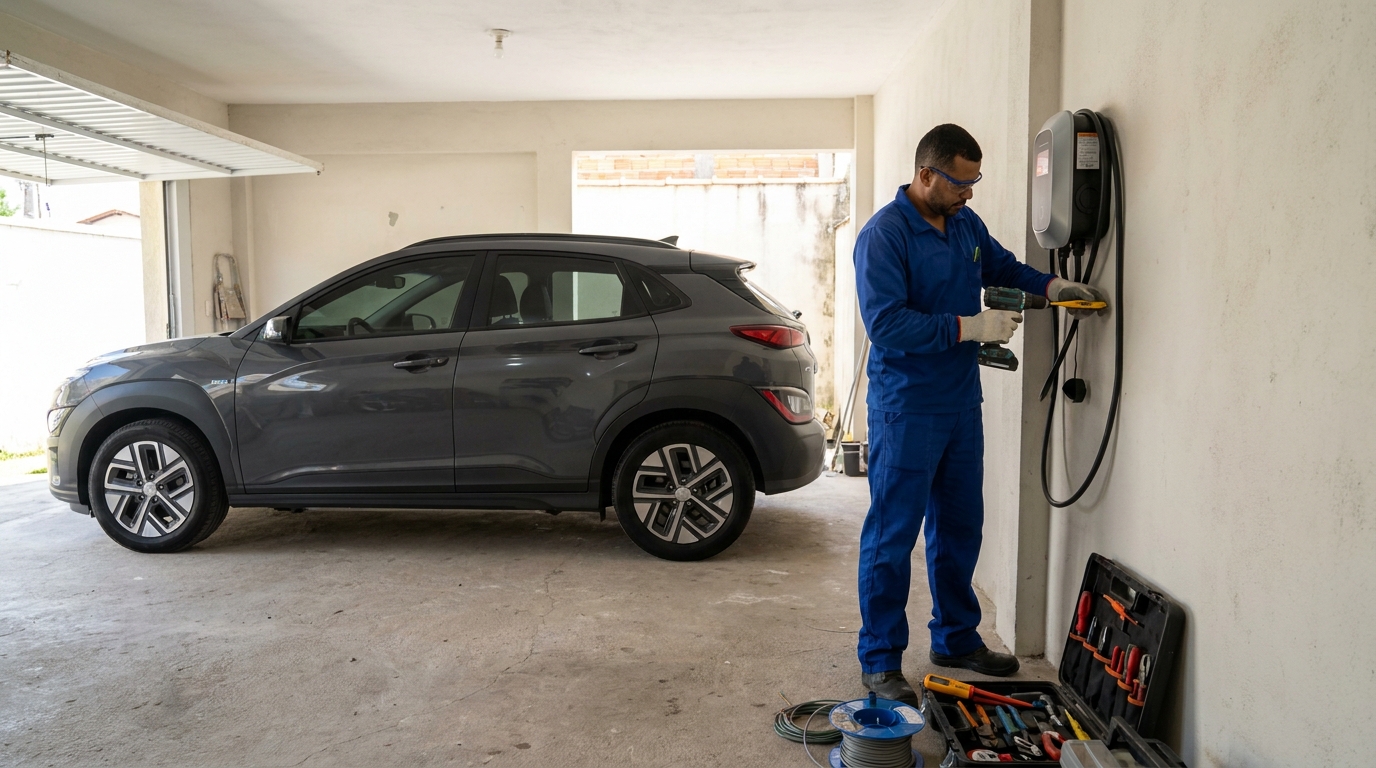 Instalacao de carregador de carro eletrico em Mogi das Cruzes‑SP