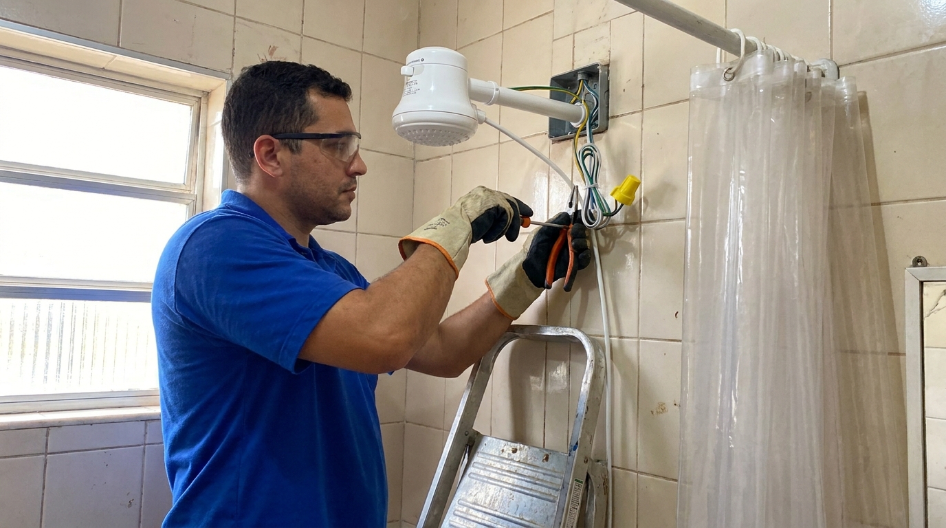 Instalacao de chuveiro eletrico residencial em Mogi das Cruzes‑SP