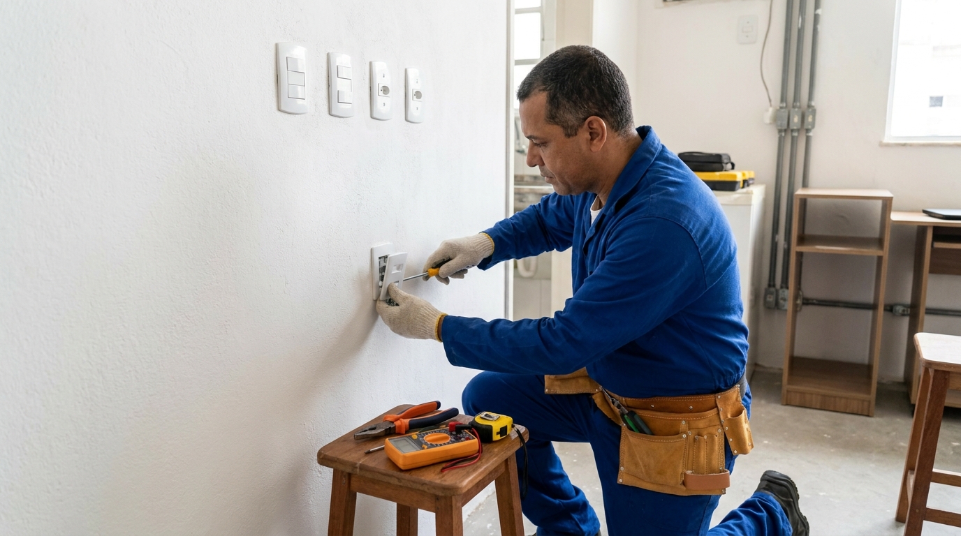 Instalacao de tomada e interruptor profissional em Mogi das Cruzes‑SP