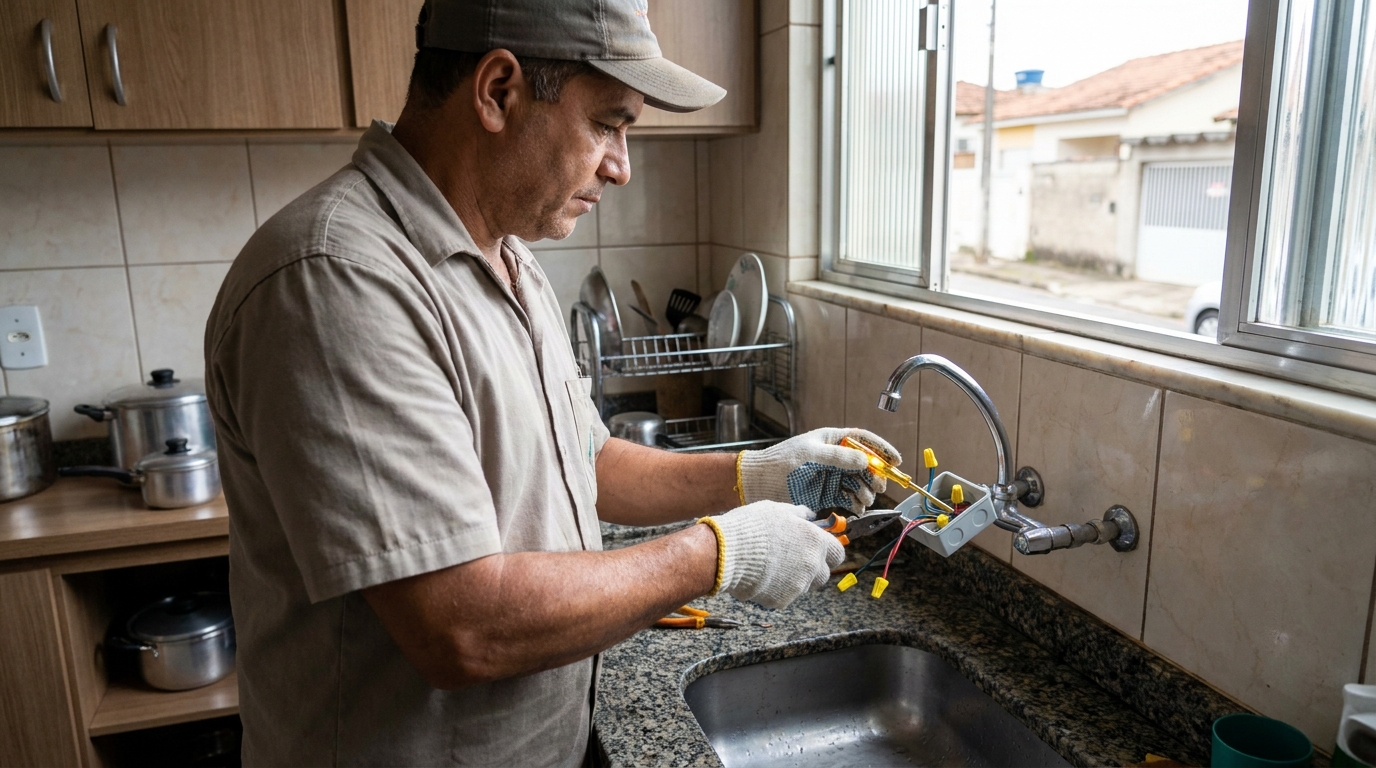 Instalacao de torneira eletrica profissional em Mogi das Cruzes‑SP