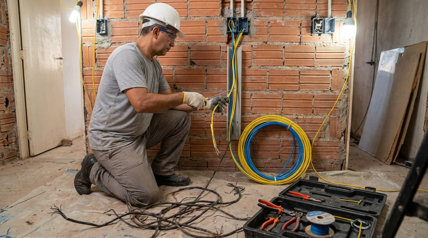 Troca de fiacao eletrica residencial em Mogi das Cruzes‑SP